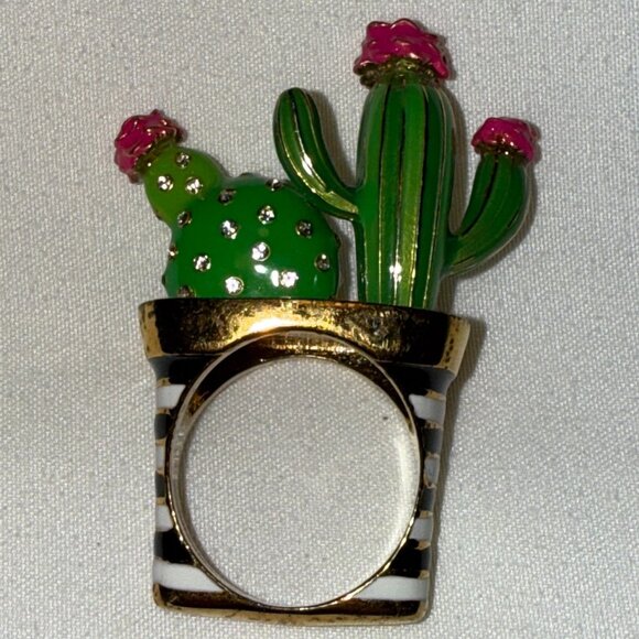 VERY RARE Kate Spade Scenic Route Cactus Ring, size 8 - Picture 1 of 4